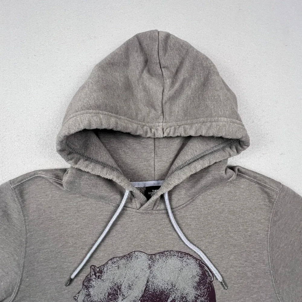 The North Face Hoodie Mens Large Brown Bear Graphic Pullover Fleece Outdoor Gorp